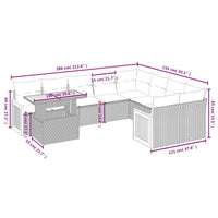 Set Divano da Giardino 10 pz con Cuscini Grigio in Polyrattan 3274126