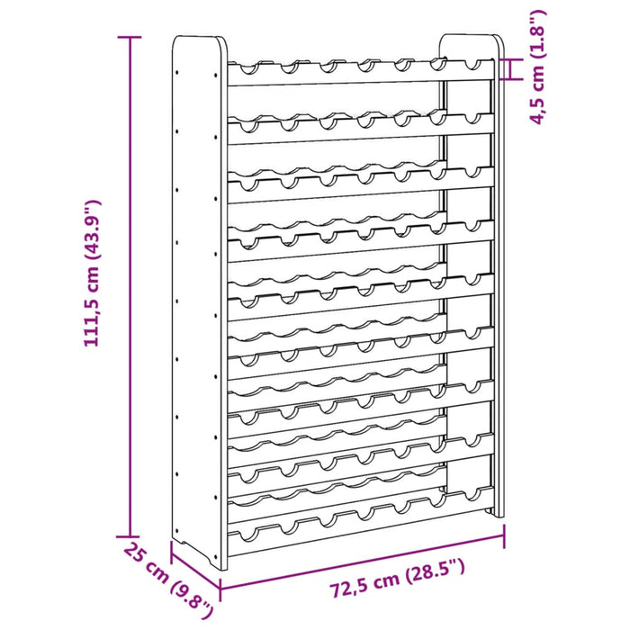 Portavini 72,5x25x111,5 cm in Legno Massello di Pino 4007561