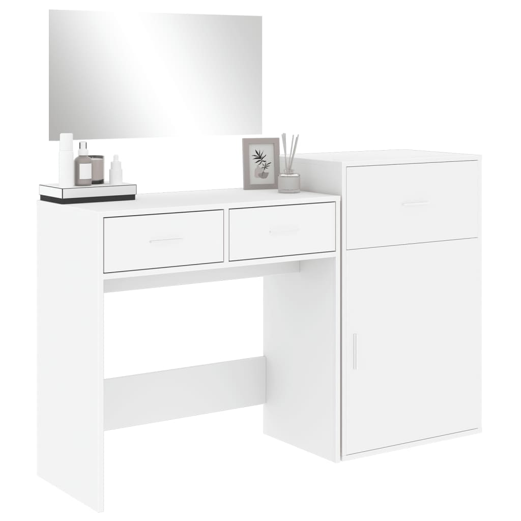 Set da Toeletta 3 pz Bianco in Legno Multistrato 3276518