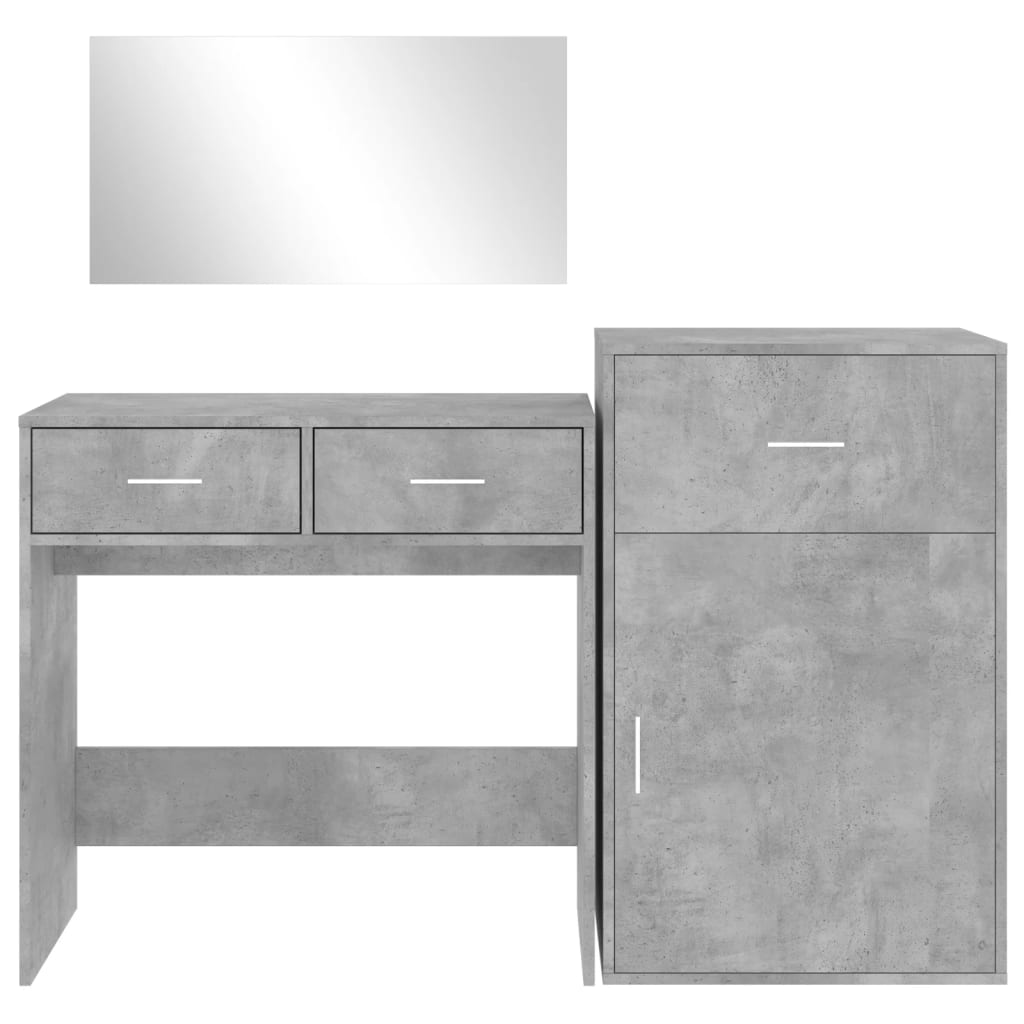 Set da Toeletta 3 pz Grigio Cemento in Legno Multistrato 3276521