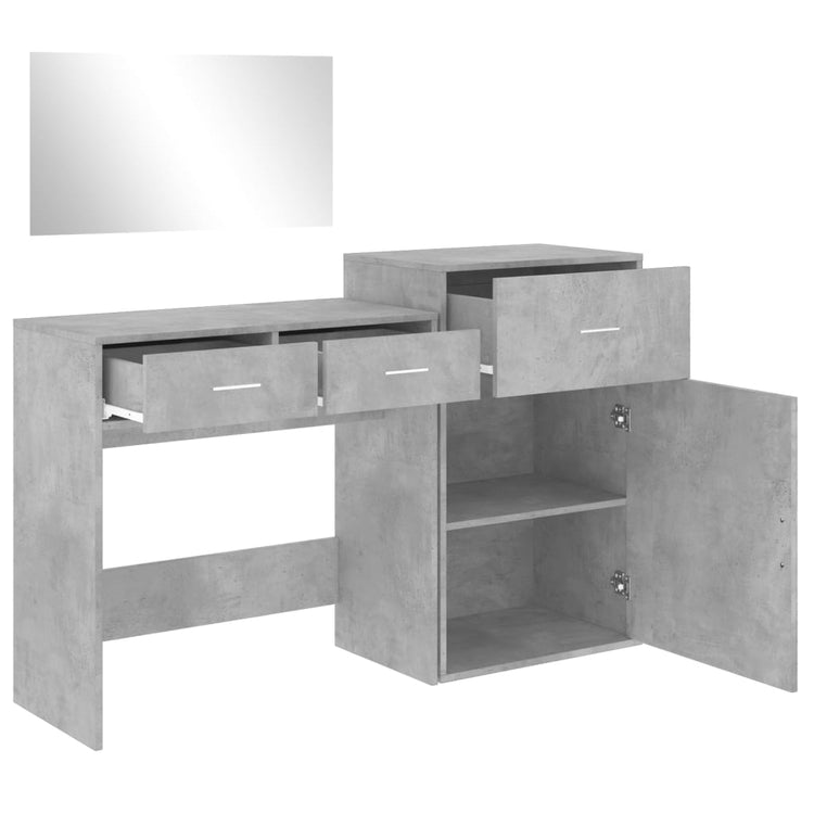 Set da Toeletta 3 pz Grigio Cemento in Legno Multistrato 3276521