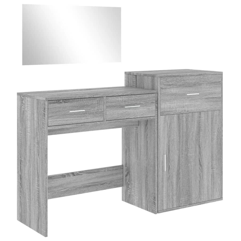 Set da Toeletta 3 pz Grigio Sonoma in Legno Multistrato 3276523