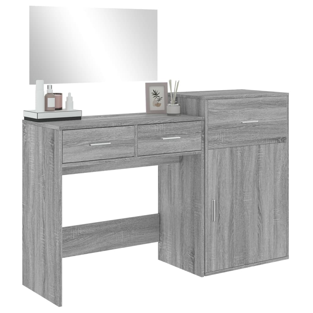 Set da Toeletta 3 pz Grigio Sonoma in Legno Multistrato 3276523