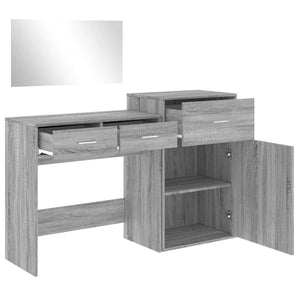 Set da Toeletta 3 pz Grigio Sonoma in Legno Multistrato 3276523