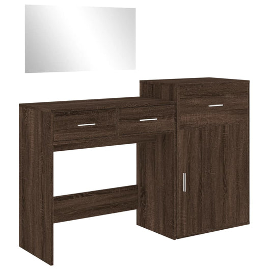 Set da Toeletta 3 pz Rovere Marrone in Legno Multistrato 3276524