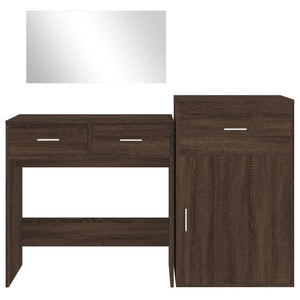 Set da Toeletta 3 pz Rovere Marrone in Legno Multistrato 3276524