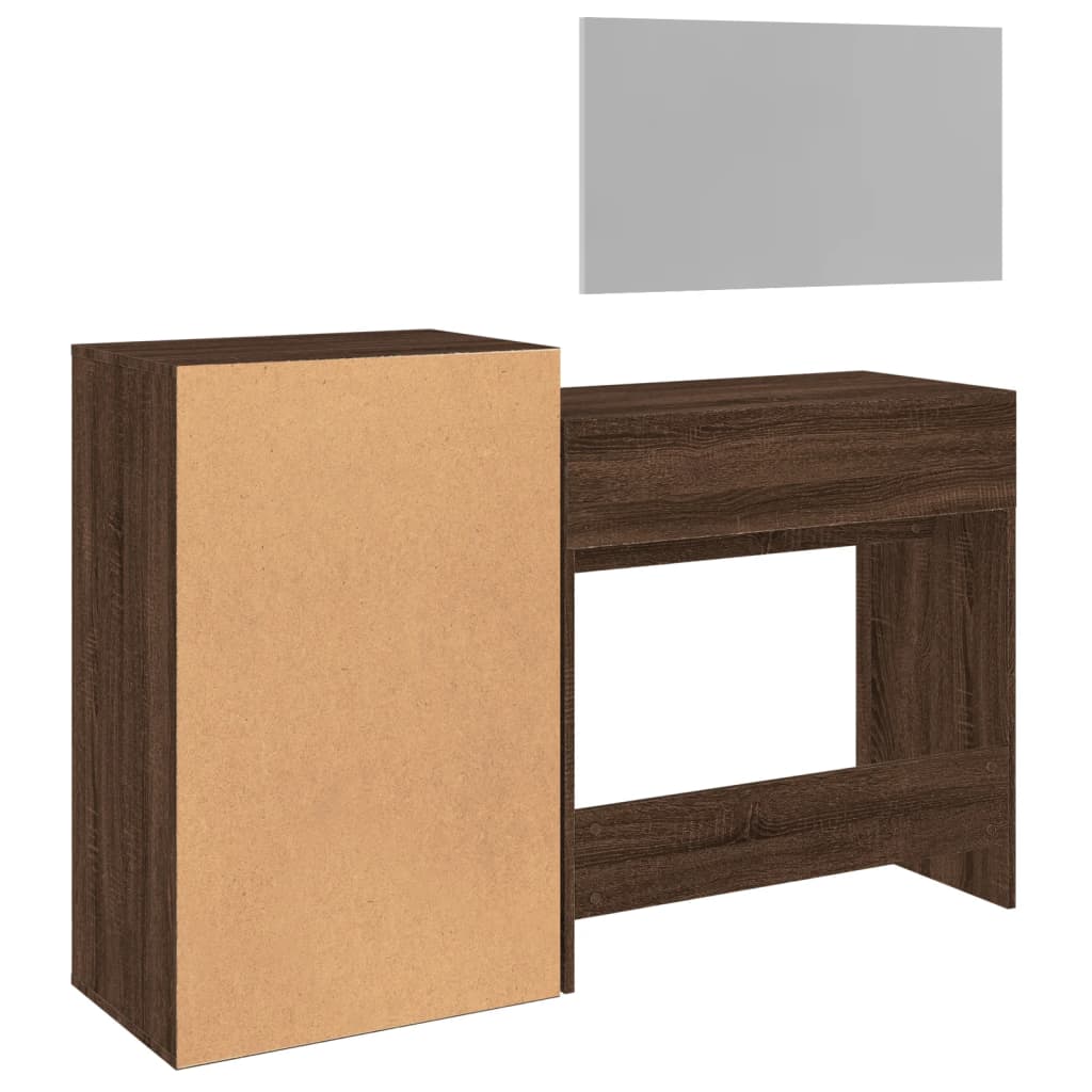 Set da Toeletta 3 pz Rovere Marrone in Legno Multistrato 3276524