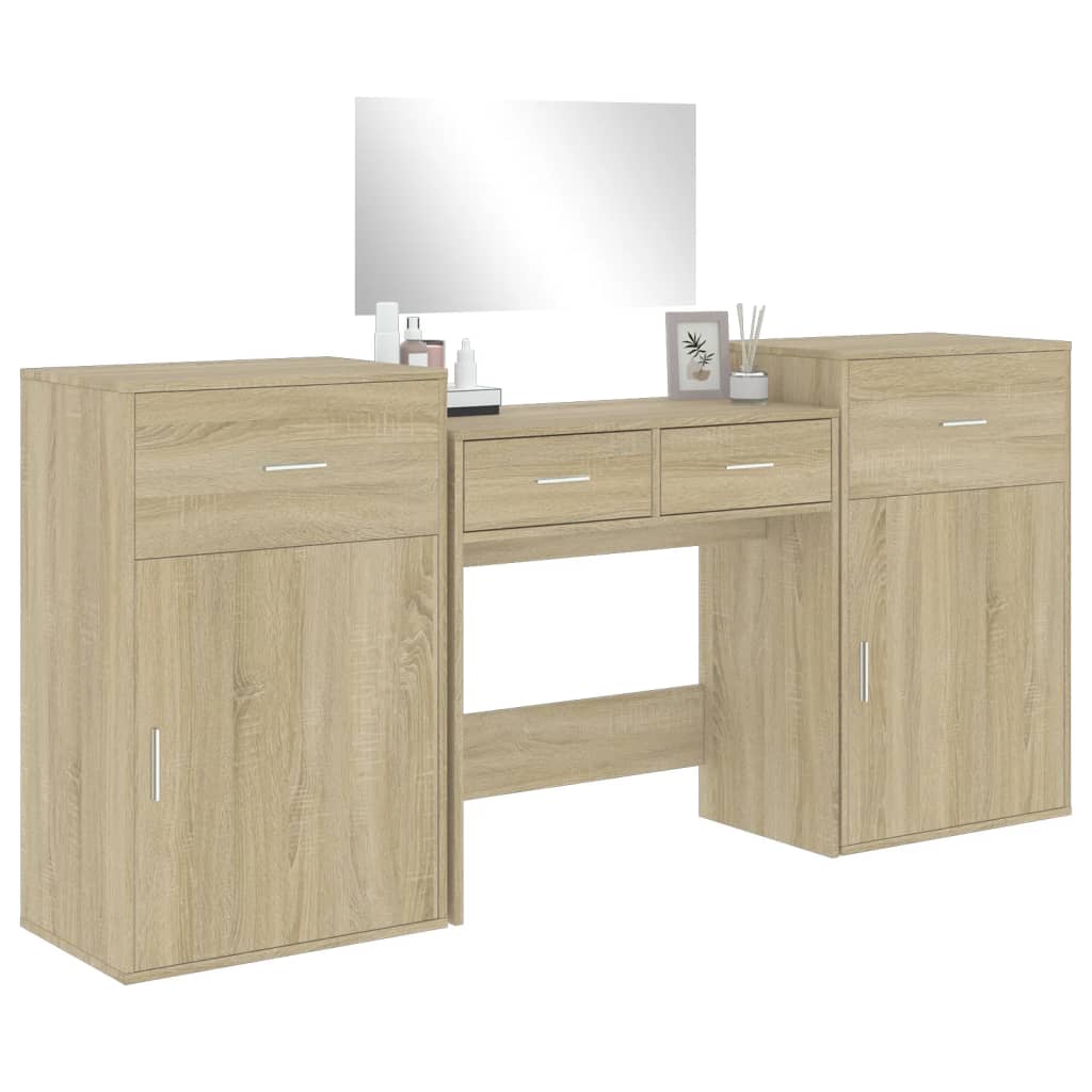 Set da Toeletta 4 pz Rovere Sonoma in Legno Multistrato 3276527