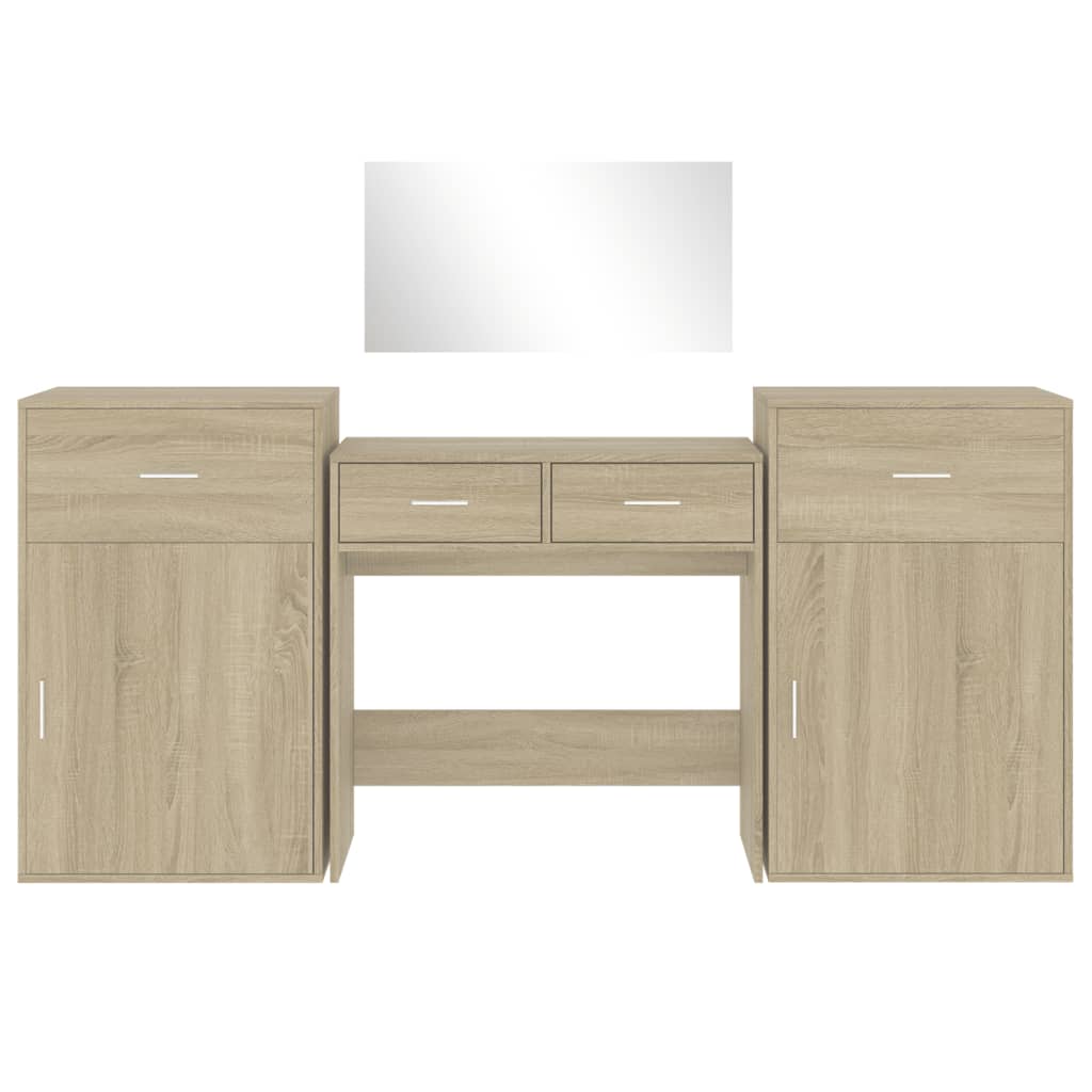 Set da Toeletta 4 pz Rovere Sonoma in Legno Multistrato 3276527