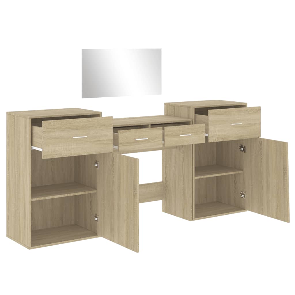 Set da Toeletta 4 pz Rovere Sonoma in Legno Multistrato 3276527