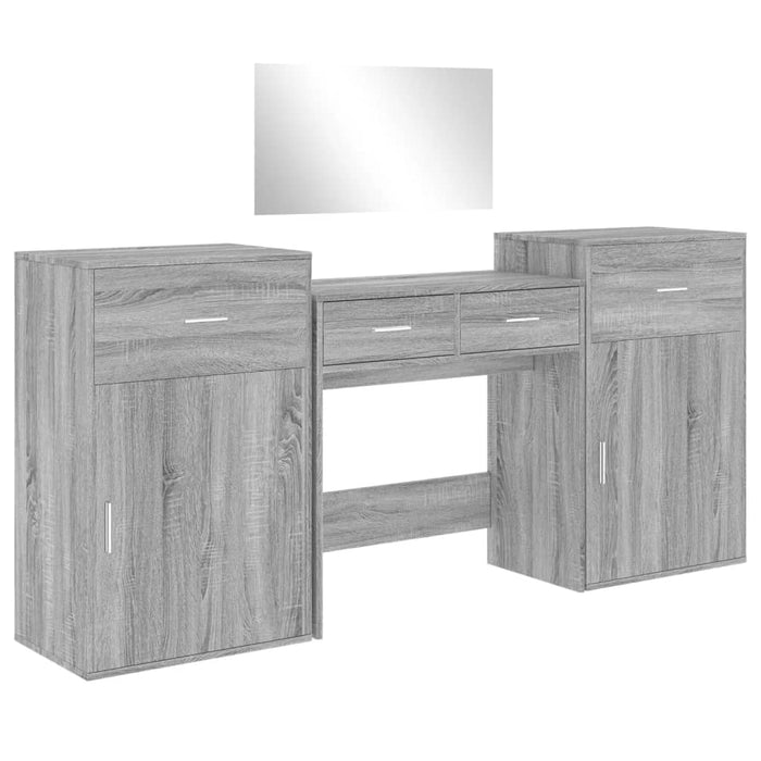 Set da Toeletta 4 pz Grigio Sonoma in Legno Multistrato 3276530