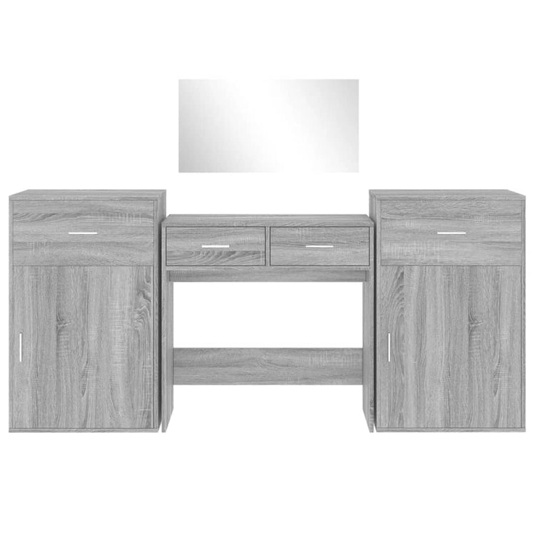 Set da Toeletta 4 pz Grigio Sonoma in Legno Multistrato 3276530