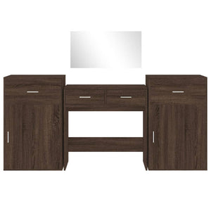 Set da Toeletta 4 pz Rovere Marrone in Legno Multistrato 3276531