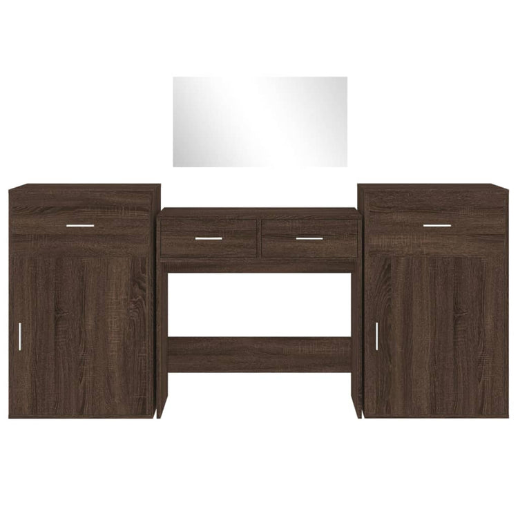 Set da Toeletta 4 pz Rovere Marrone in Legno Multistrato 3276531