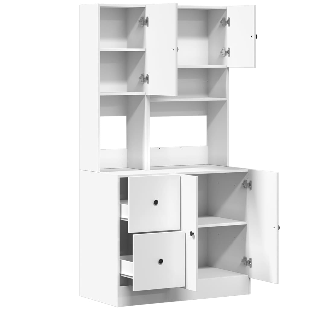 Mobile da Cucina Bianco 95x50x180 cm Legno Multistrato 3276532