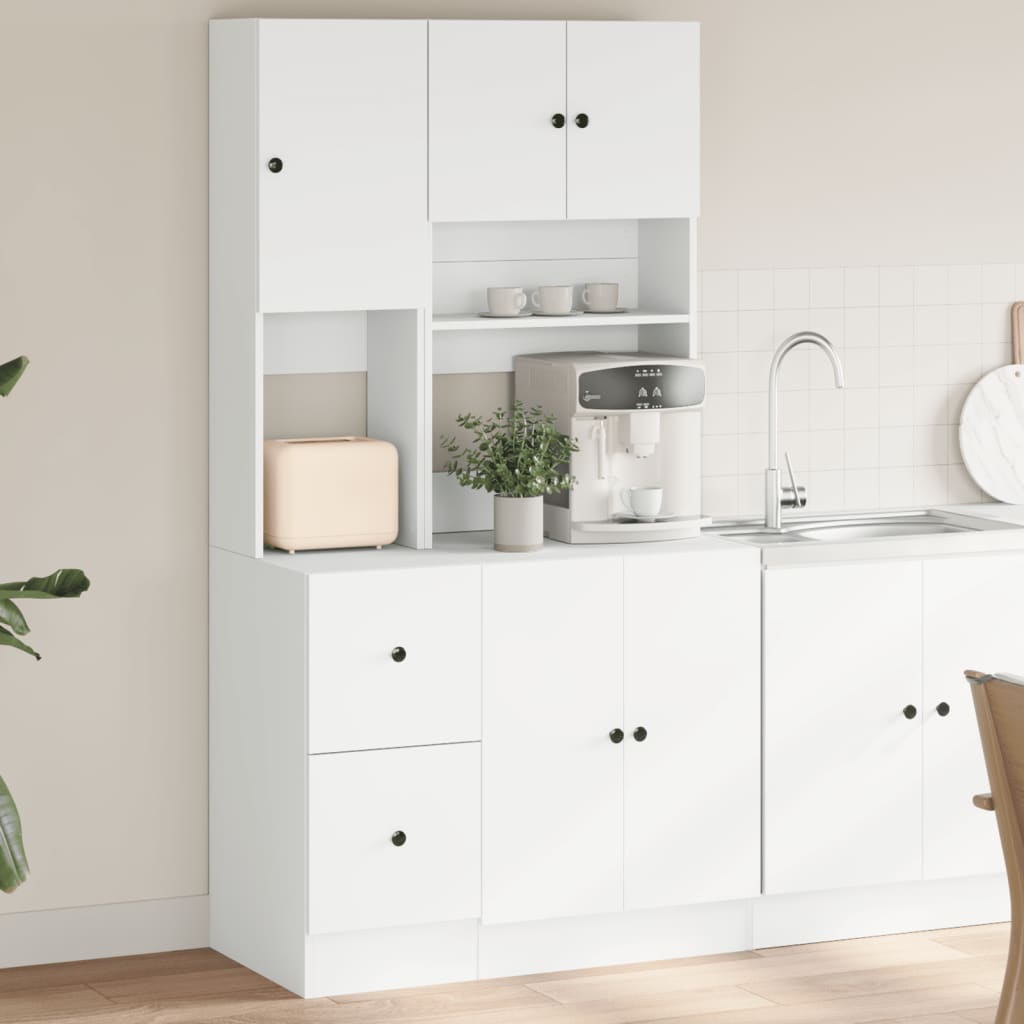 Mobile da Cucina Bianco 95x50x180 cm Legno Multistrato 3276532