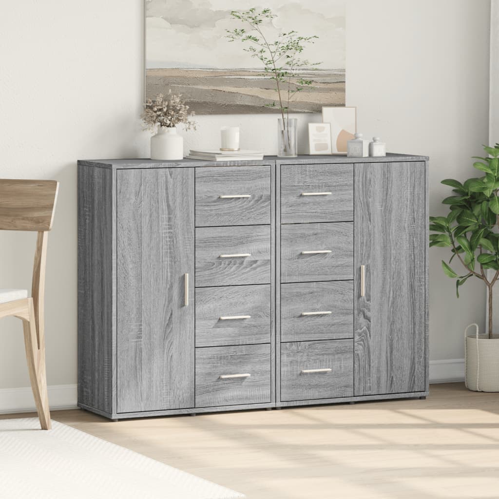 Credenze 2 pz Grigio Sonoma 60x31x84 cm in Legno Multistrato 3276593