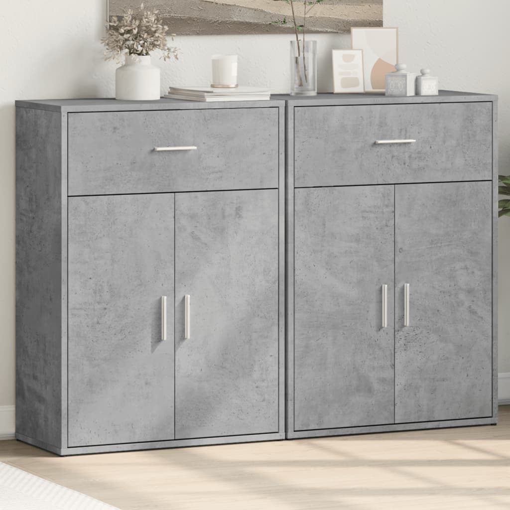 Credenze 2 pz Grigio Cemento 60x30x84 cm in Legno Multistrato 3276598