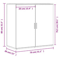 Credenze 2 pz Bianche 79x38x80 cm in Legno Multistrato 3276602