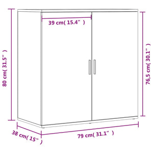 Credenze 2 pz Bianche 79x38x80 cm in Legno Multistrato 3276602