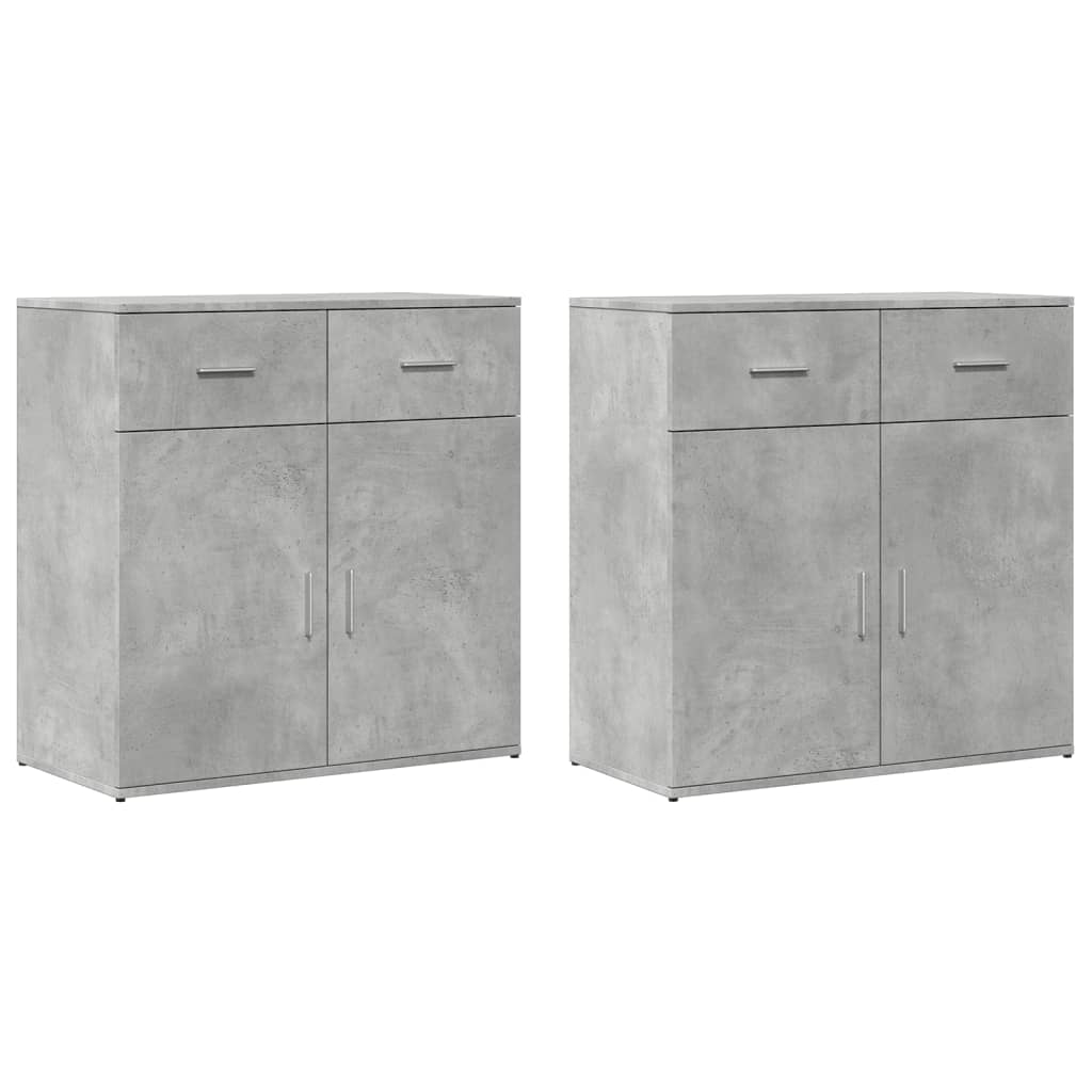 Credenze 2 pz Grigio Cemento 79x38x80 cm in Legno Multistrato 3276619