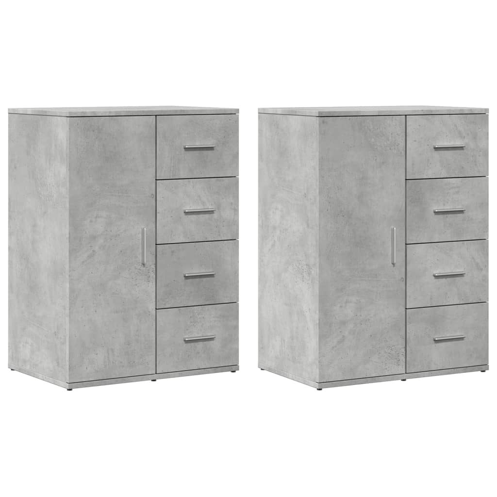 Credenze 2 pz Grigio Cemento 59x39x80 cm in Legno Multistrato 3276633