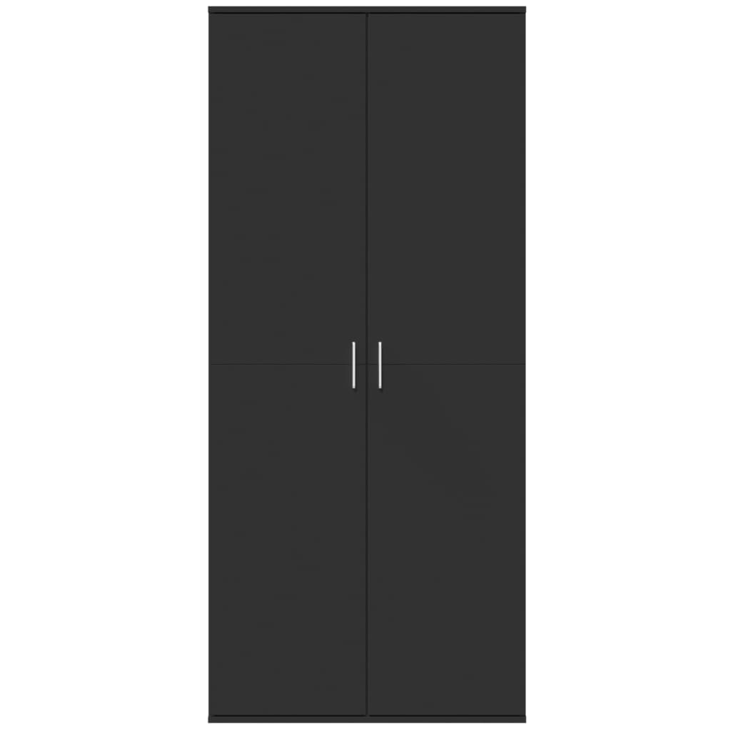 Credenza Nero 80x35x180 cm in Legno Multistrato 3276652