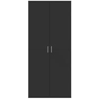 Credenza Nero 80x35x180 cm in Legno Multistrato 3276652