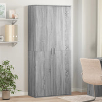 Credenza Grigio Sonoma 80x35x180 cm in Legno Multistrato 3276656