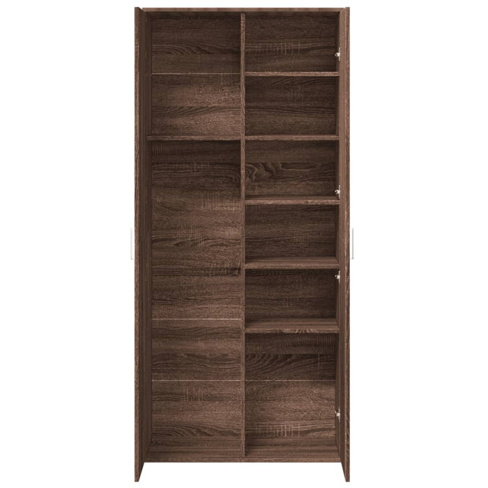 Credenza Rovere Marrone 80x35x180 cm in Legno Multistrato 3276657