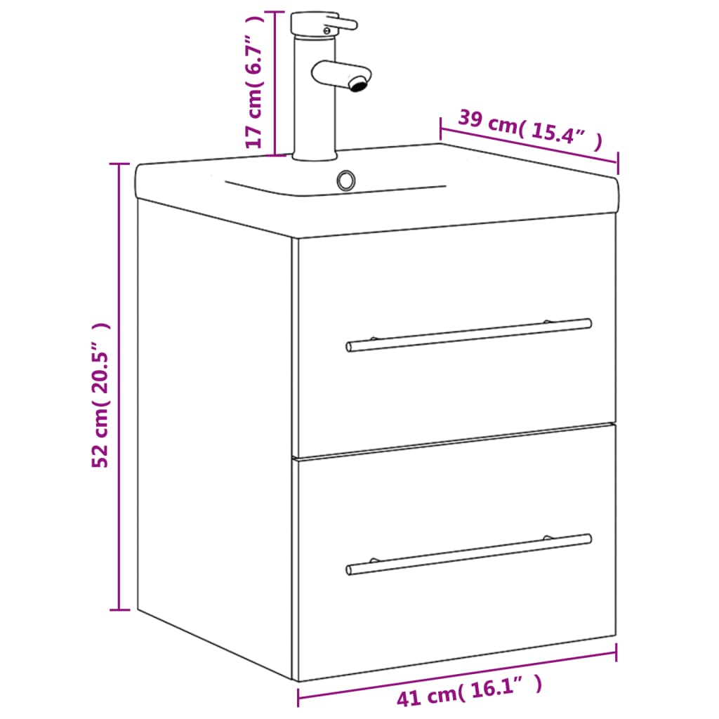 Mobile da Bagno con Lavabo Bianco 3278755