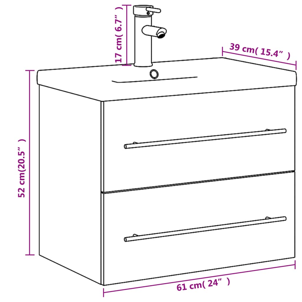 Mobile da Bagno con Lavabo Bianco 3278764