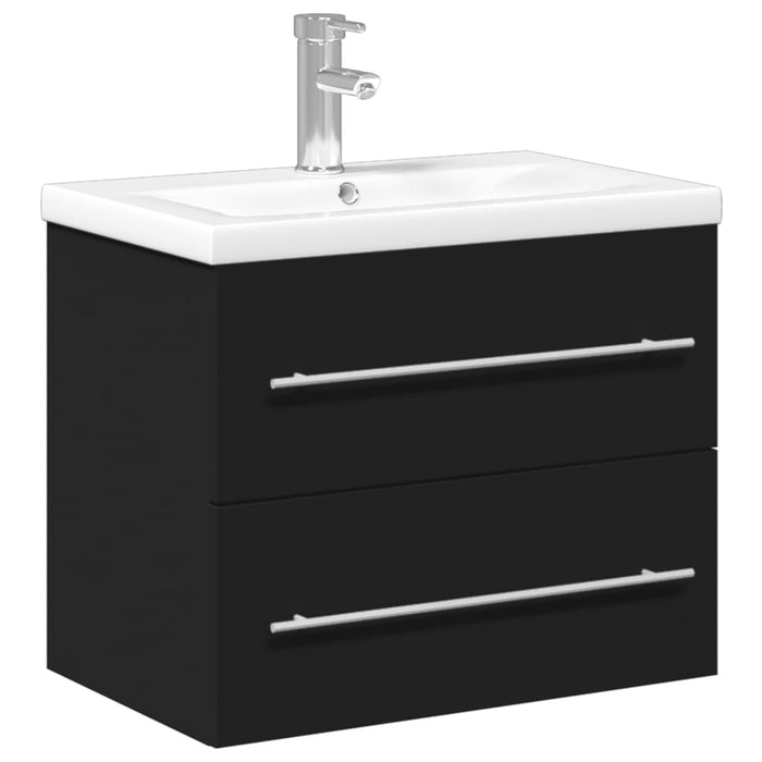 Mobile da Bagno con Lavabo Integrato Nero 3278765