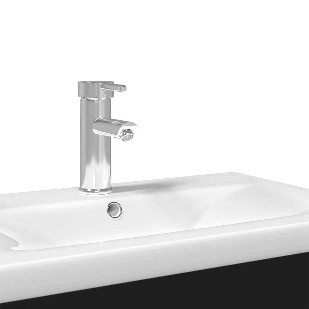 Mobile da Bagno con Lavabo Integrato Nero 3278765