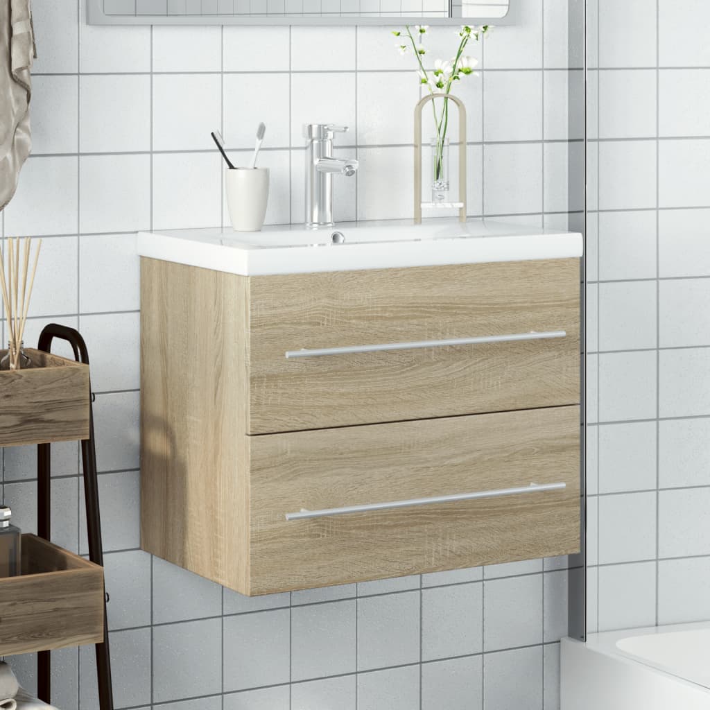 Mobile da Bagno con Lavabo Integrato Rovere Sonoma 3278767