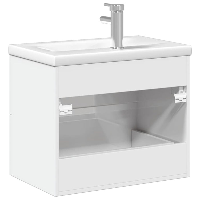 Mobile da Bagno con Lavabo Integrato Bianco Lucido 3278770