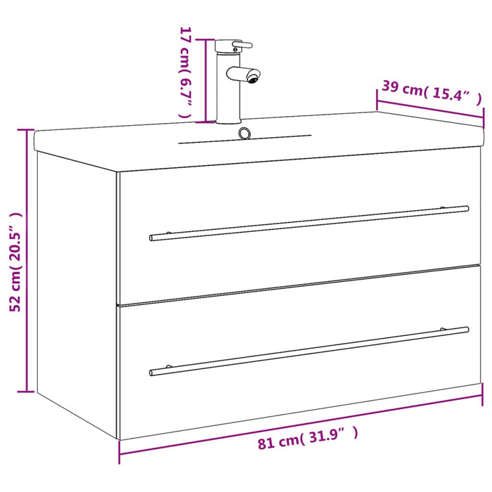 Mobile da Bagno con Lavabo Bianco 3278776