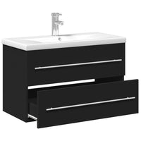 Mobile da Bagno con Lavabo Integrato Nero 3278777