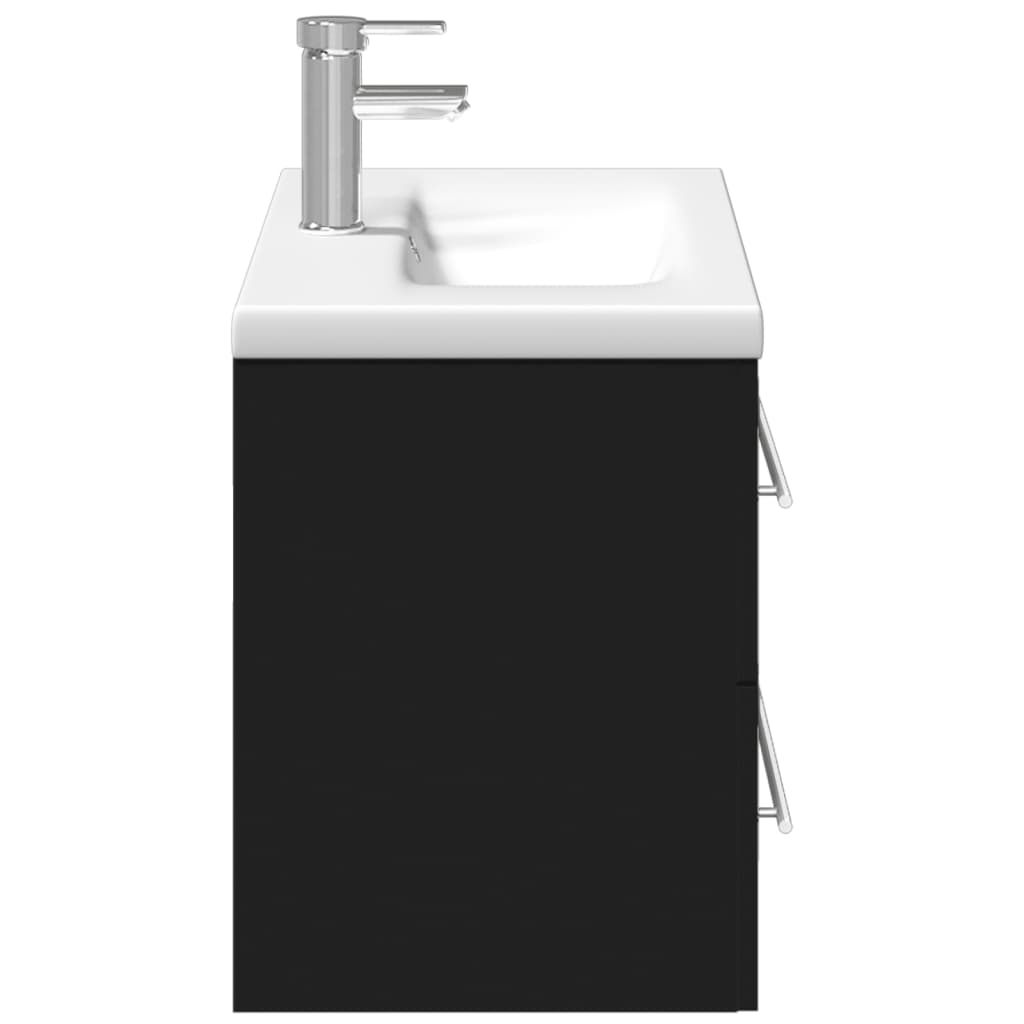 Mobile da Bagno con Lavabo Integrato Nero 3278777