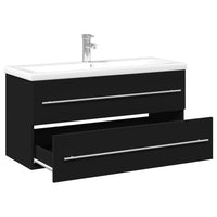 Mobile da Bagno con Lavabo Integrato Nero 3278795