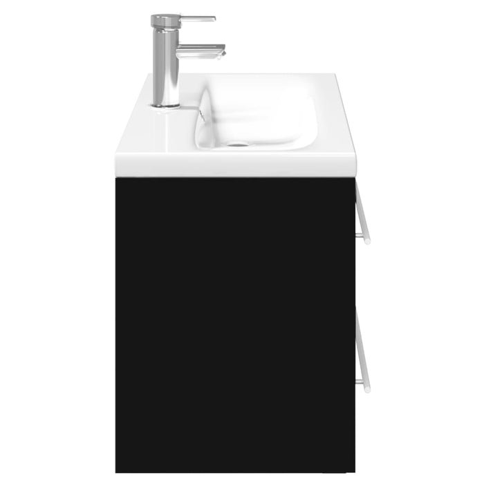 Mobile da Bagno con Lavabo Integrato Nero 3278795