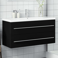 Mobile da Bagno con Lavabo Integrato Nero 3278795