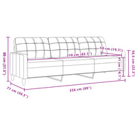 Divano a 3 Posti Grigio Scuro 210 cm in Tessuto 4007415