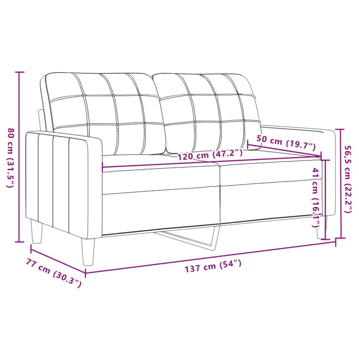 Divano a 2 Posti Blu 120 cm in Velluto 4007623