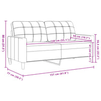 Divano a 2 Posti grigio scuro140 cm in Velluto 4007625