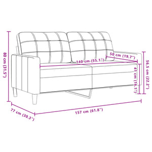 Divano a 2 Posti crema 140 cm in Velluto 4007632