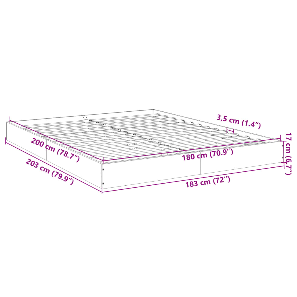 Giroletto Grigio Cemento 180x200 cm in Legno Multistrato 842003