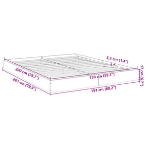 Giroletto senza Materasso Rovere Fumo 150x200 cm in Truciolato 842018