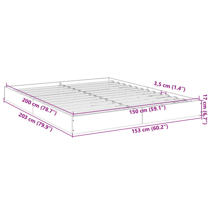 Giroletto senza Materasso Rovere Fumo 150x200 cm in Truciolato 842018