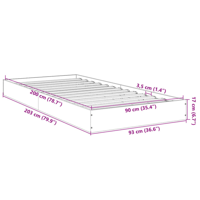 Giroletto Nero 90x200 cm in Legno Multistrato 842064